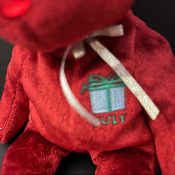 Ty Beanie Baby “Happy Birthday” the July Birthday Bear Wearing a Party Hat! - Picture 5 of 6